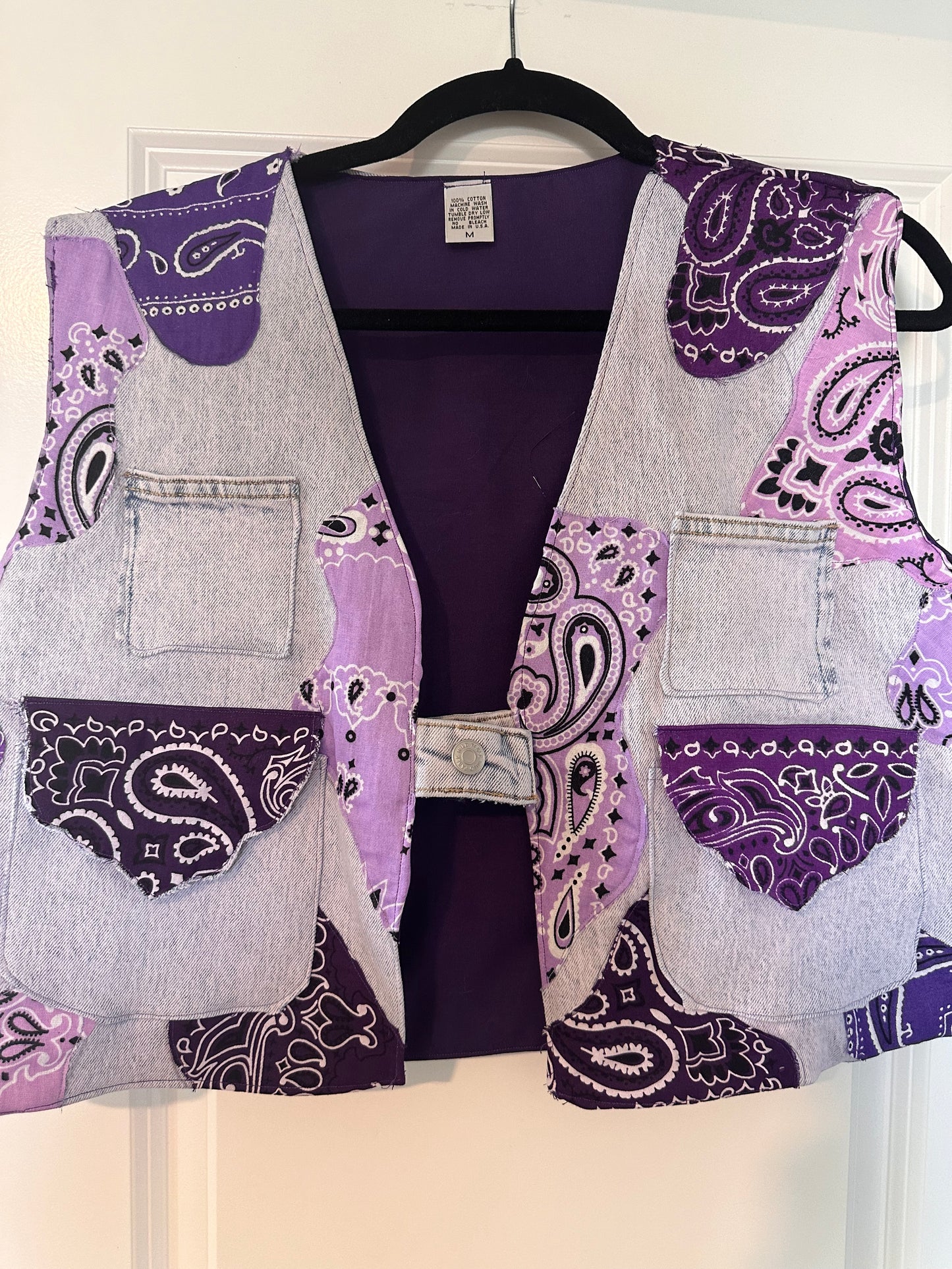 Kim’s purple bandana vest