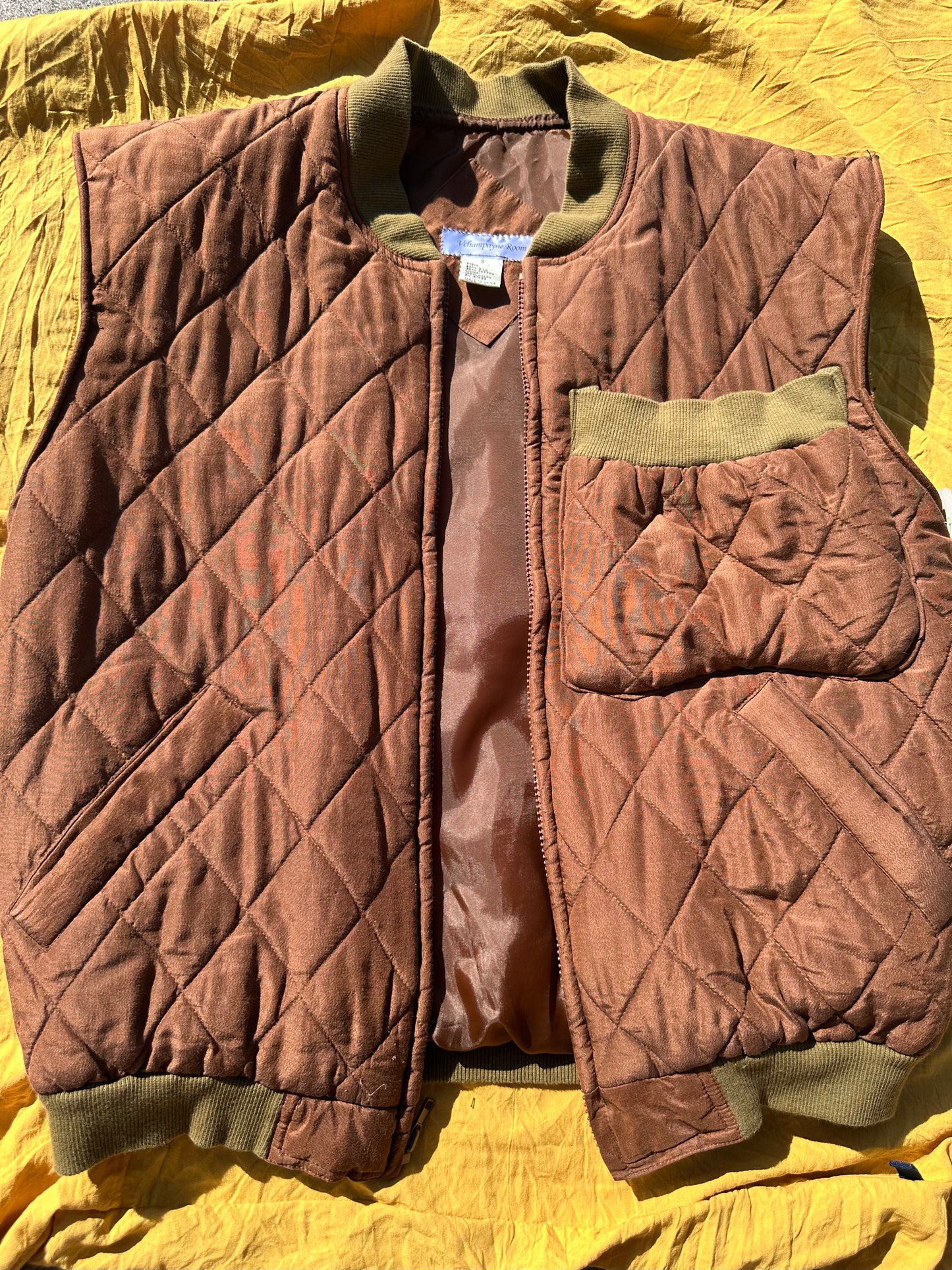 Brown textured vest