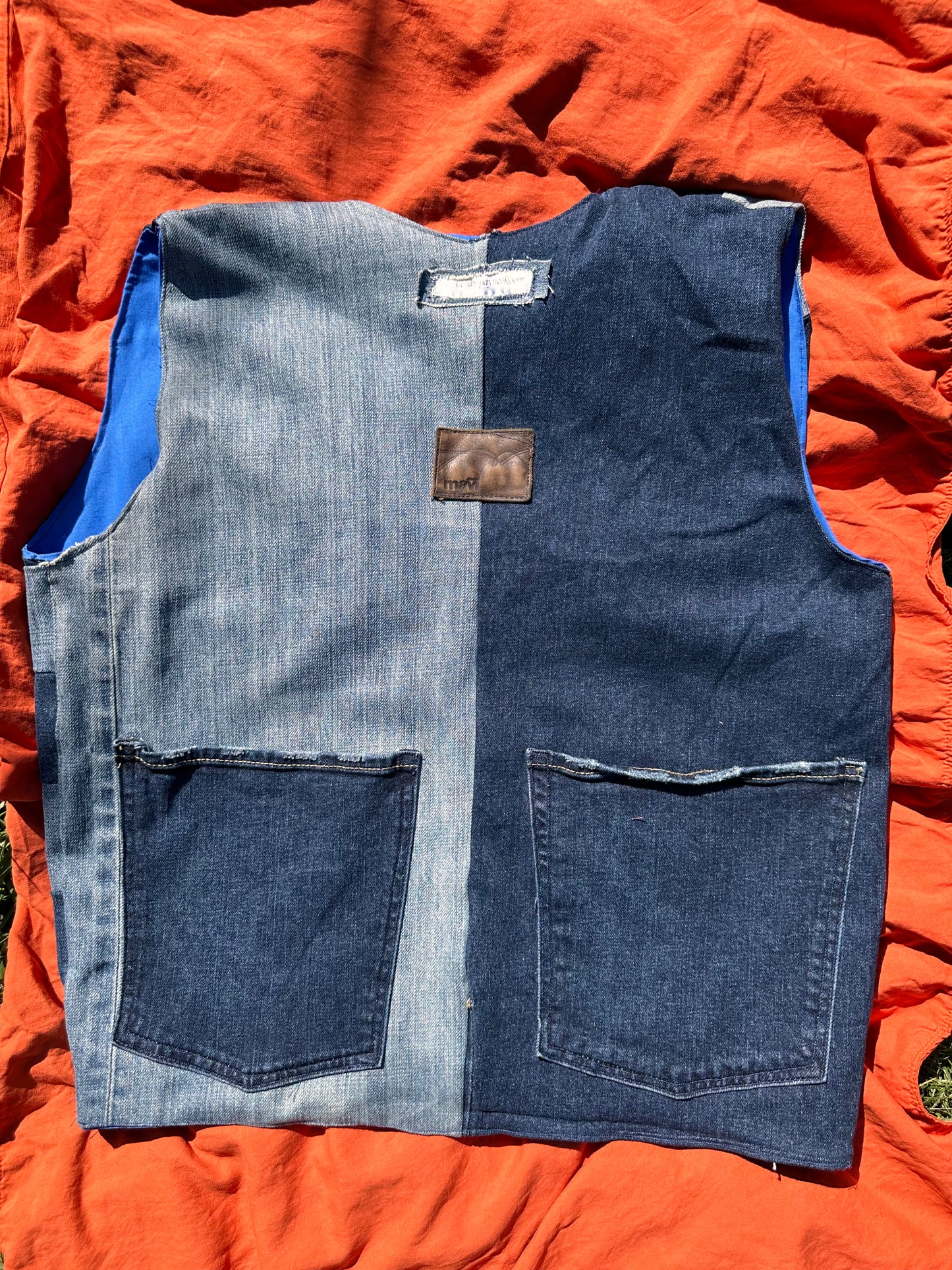 Denim checkered