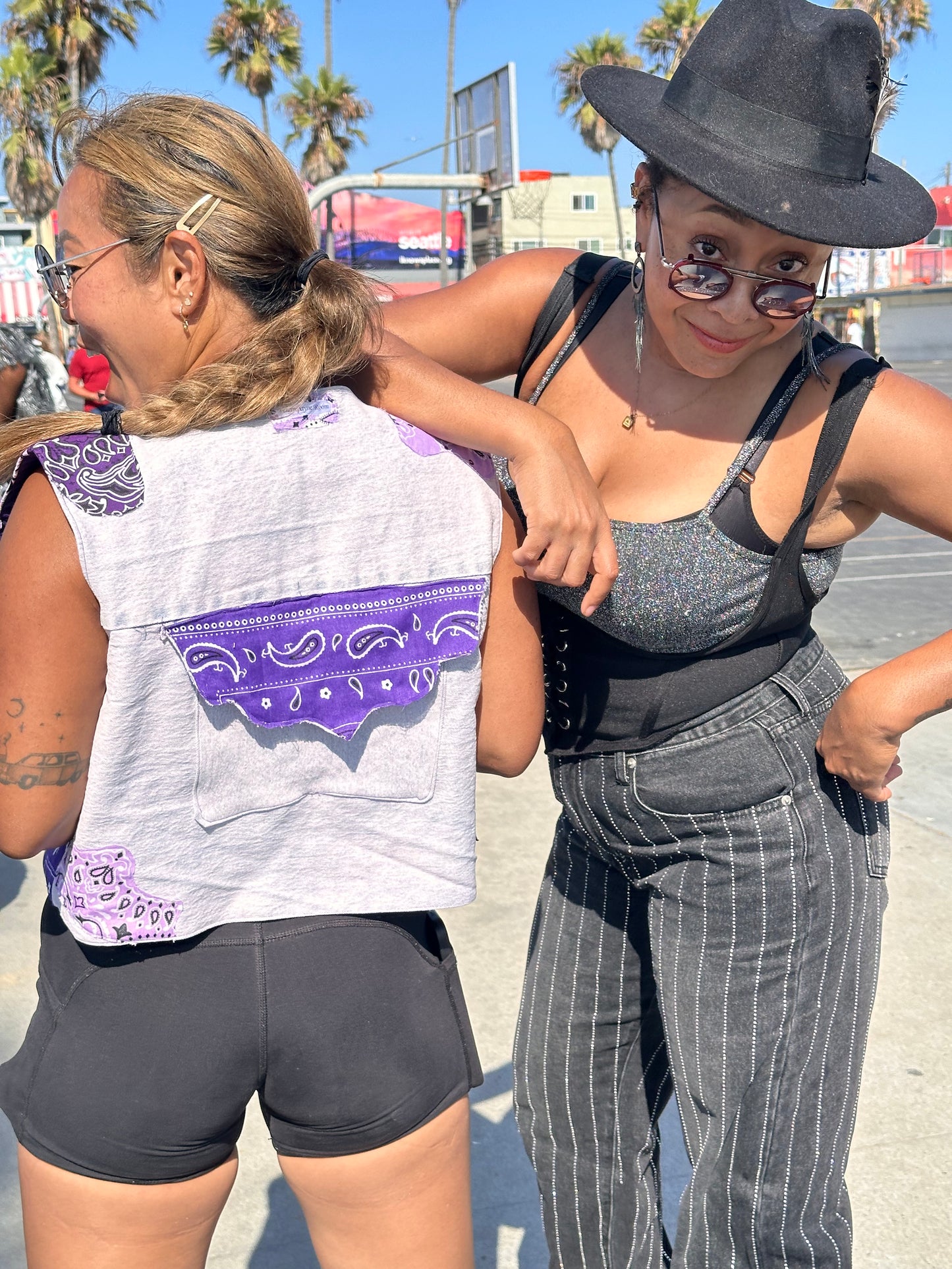 Kim’s purple bandana vest